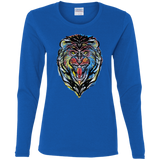 T-Shirts Royal / S Stencil Lion Women's Long Sleeve T-Shirt