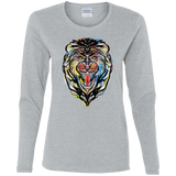 T-Shirts Sport Grey / S Stencil Lion Women's Long Sleeve T-Shirt