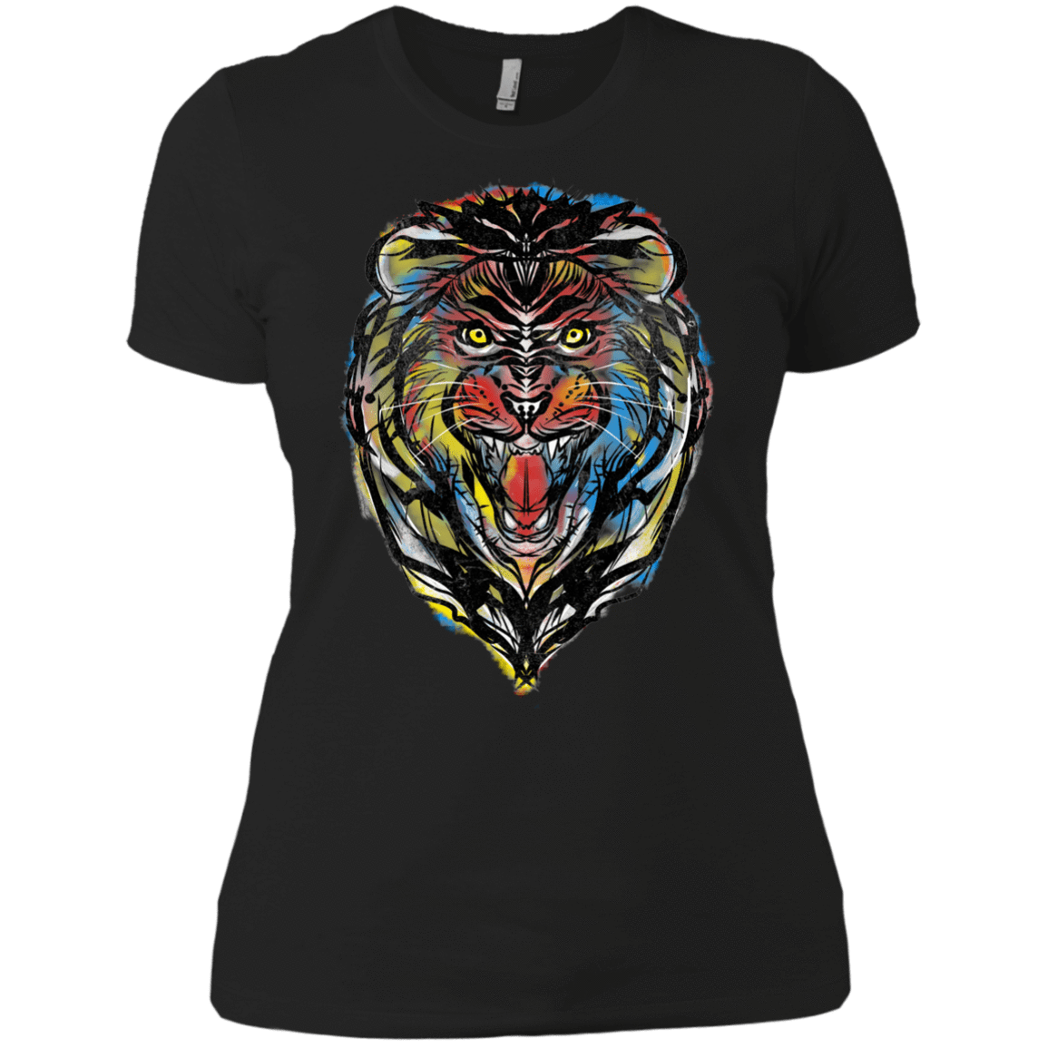 T-Shirts Black / X-Small Stencil Lion Women's Premium T-Shirt