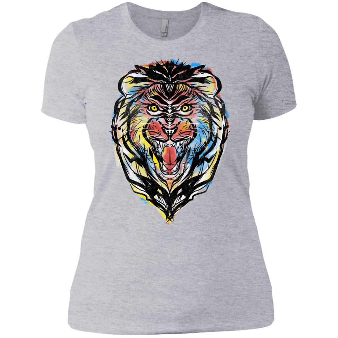 T-Shirts Heather Grey / X-Small Stencil Lion Women's Premium T-Shirt