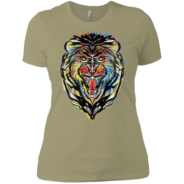 T-Shirts Light Olive / X-Small Stencil Lion Women's Premium T-Shirt