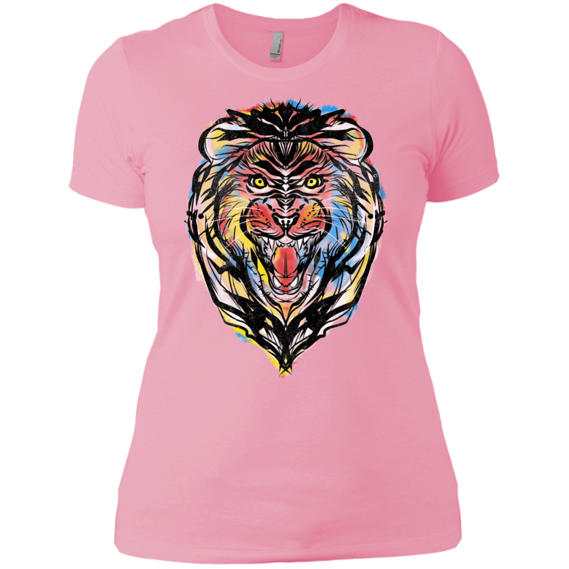 T-Shirts Light Pink / X-Small Stencil Lion Women's Premium T-Shirt