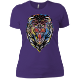 T-Shirts Purple Rush/ / X-Small Stencil Lion Women's Premium T-Shirt