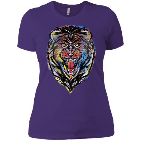 T-Shirts Purple Rush/ / X-Small Stencil Lion Women's Premium T-Shirt