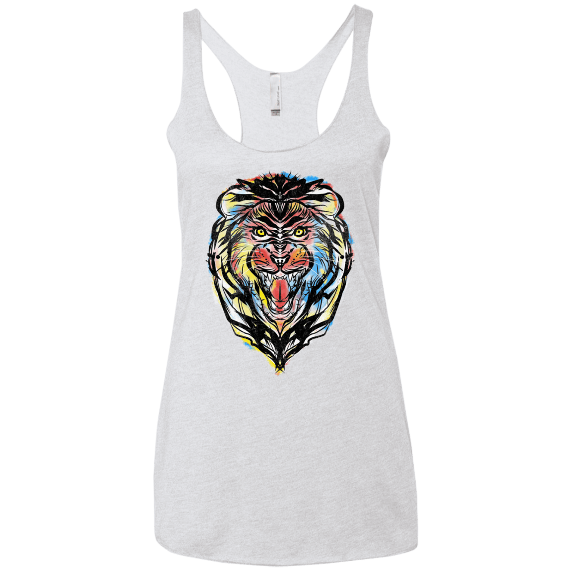Stencil Lion Women's Triblend Racerback Tank