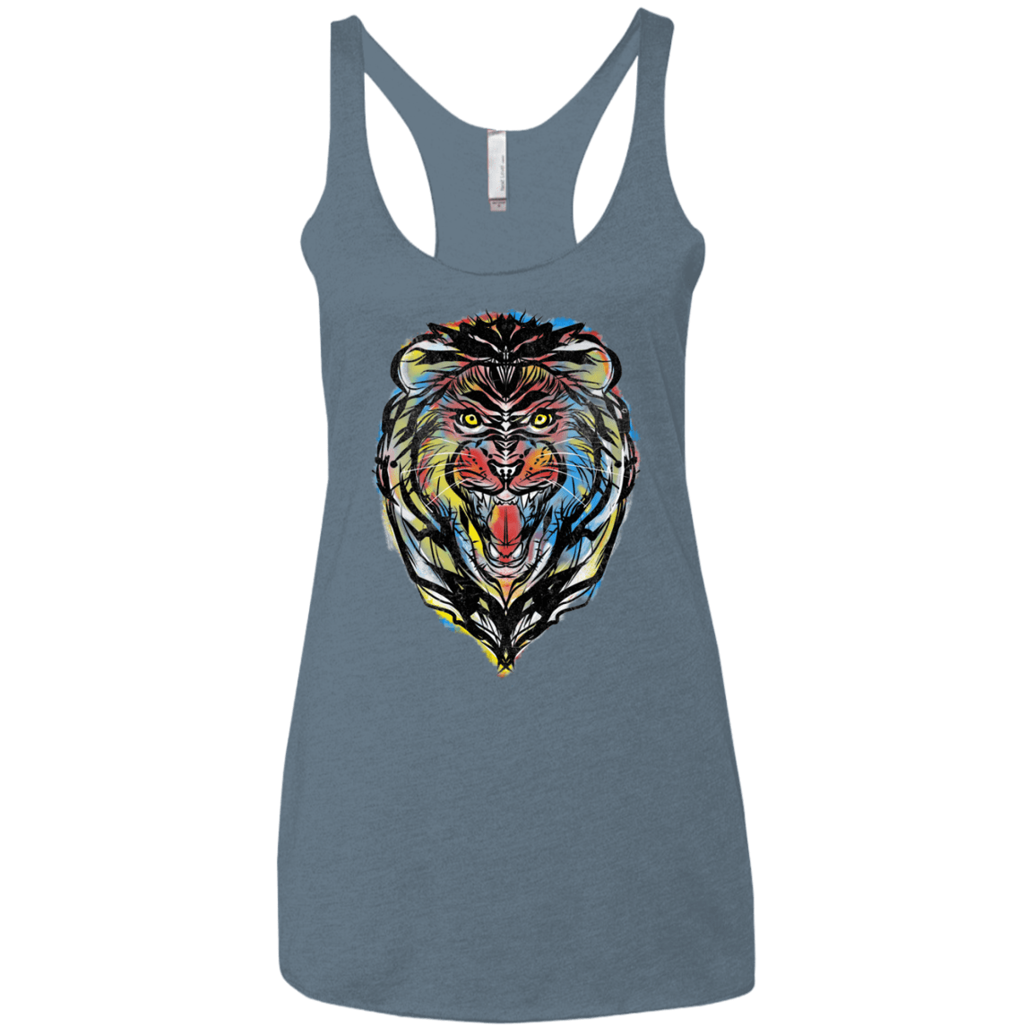 Stencil Lion Women's Triblend Racerback Tank