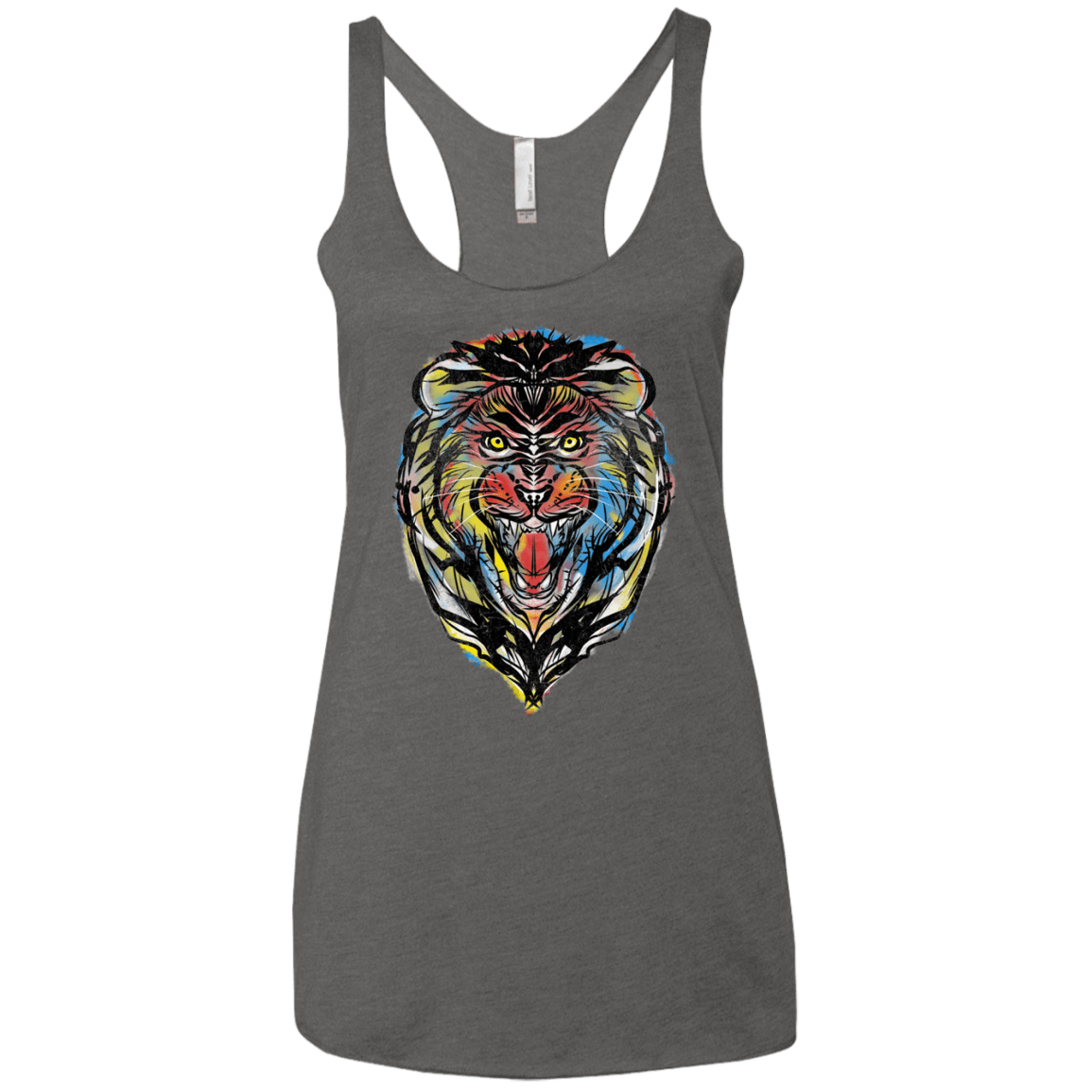 Stencil Lion Women's Triblend Racerback Tank