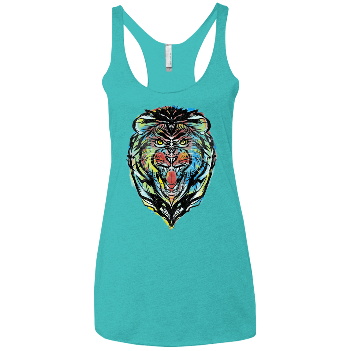 Stencil Lion Women's Triblend Racerback Tank