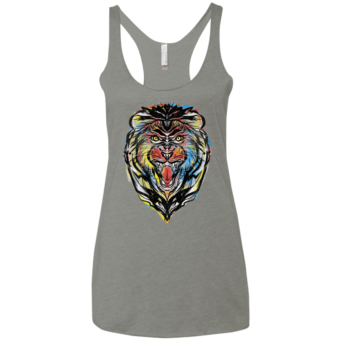 Stencil Lion Women's Triblend Racerback Tank