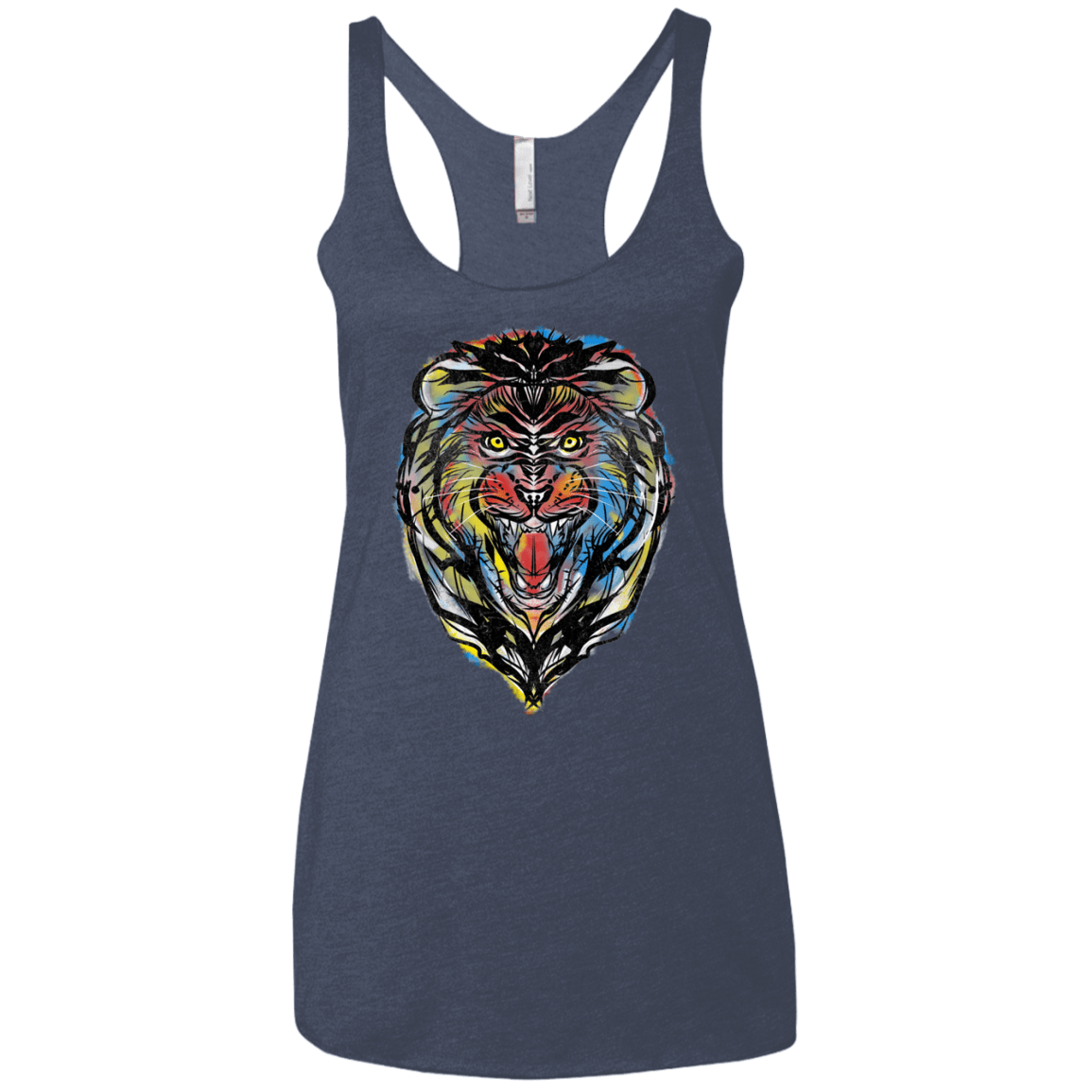 Stencil Lion Women's Triblend Racerback Tank
