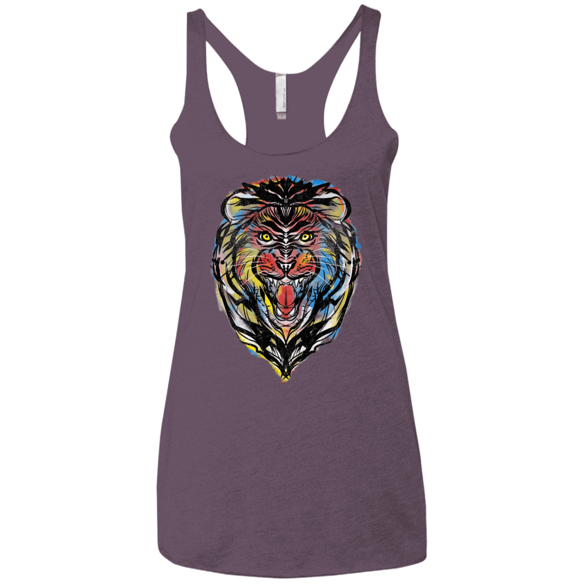 Stencil Lion Women's Triblend Racerback Tank