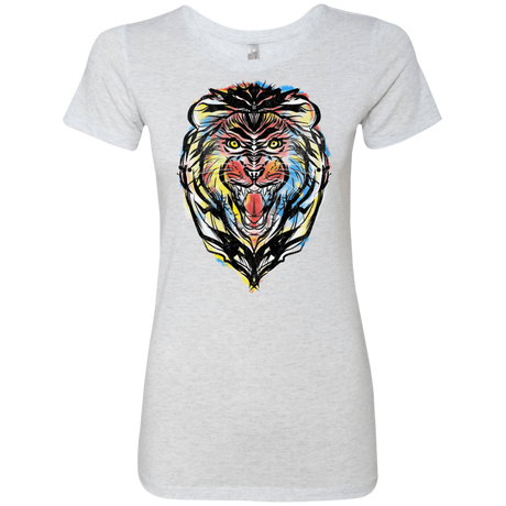 T-Shirts Heather White / S Stencil Lion Women's Triblend T-Shirt