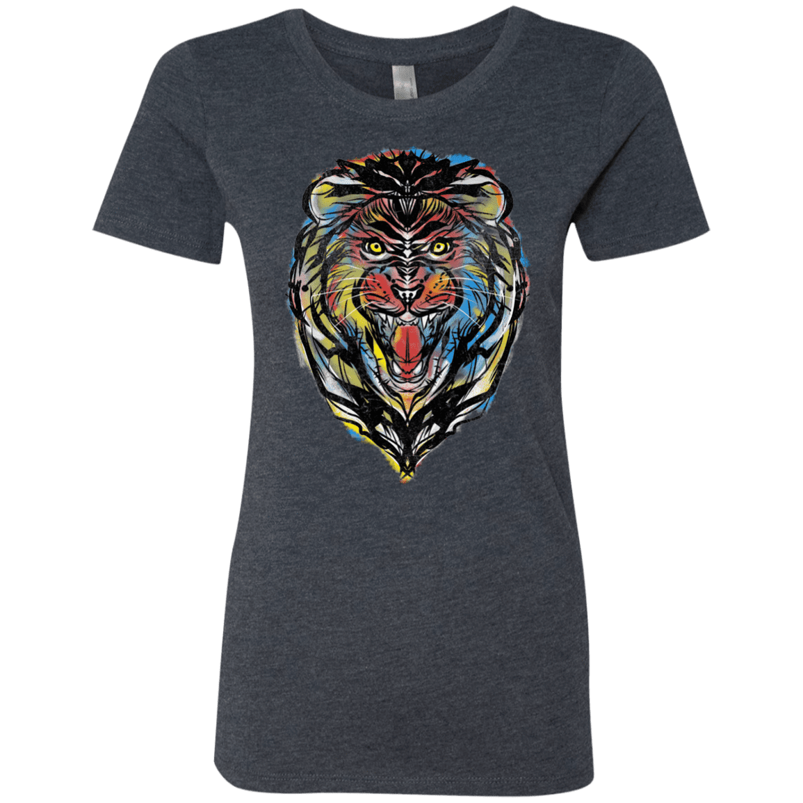 T-Shirts Vintage Navy / S Stencil Lion Women's Triblend T-Shirt
