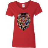 T-Shirts Red / S Stencil Lion Women's V-Neck T-Shirt