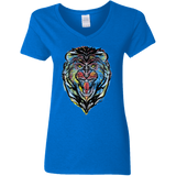 T-Shirts Royal / S Stencil Lion Women's V-Neck T-Shirt