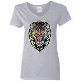 T-Shirts Sport Grey / S Stencil Lion Women's V-Neck T-Shirt