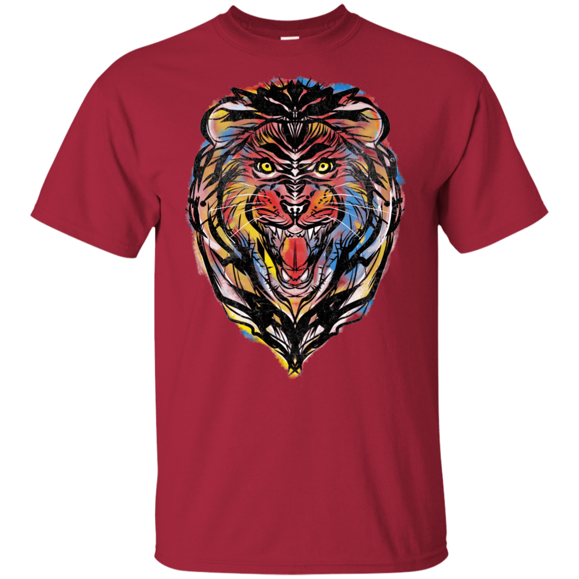 T-Shirts Cardinal / YXS Stencil Lion Youth T-Shirt