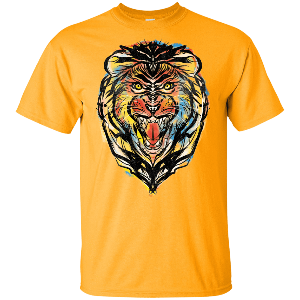 T-Shirts Gold / YXS Stencil Lion Youth T-Shirt