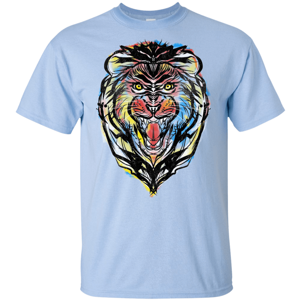 T-Shirts Light Blue / YXS Stencil Lion Youth T-Shirt