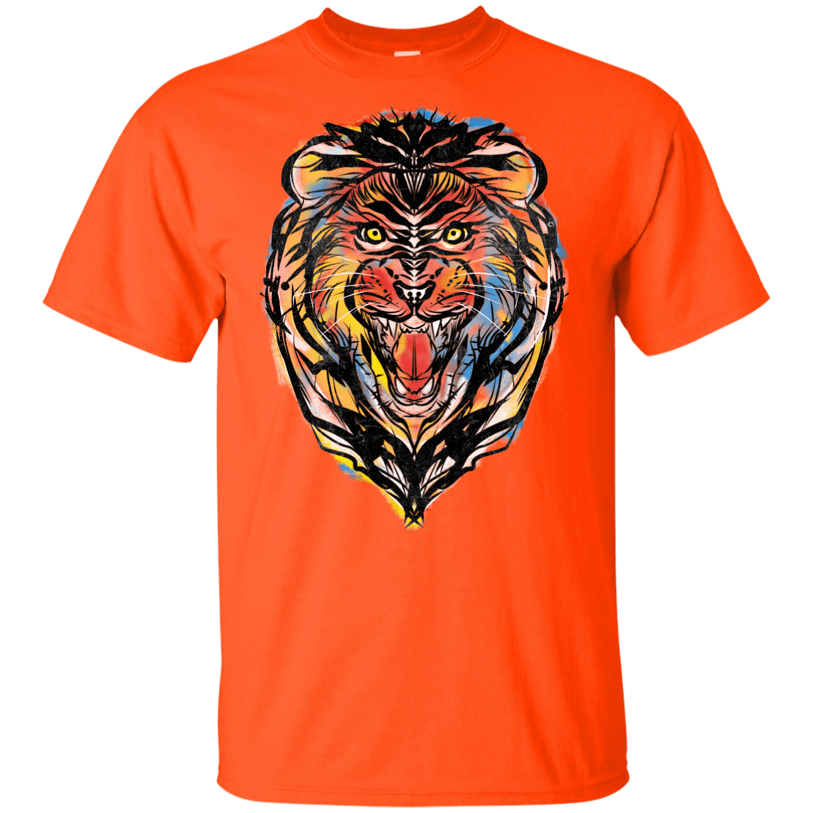 T-Shirts Orange / YXS Stencil Lion Youth T-Shirt