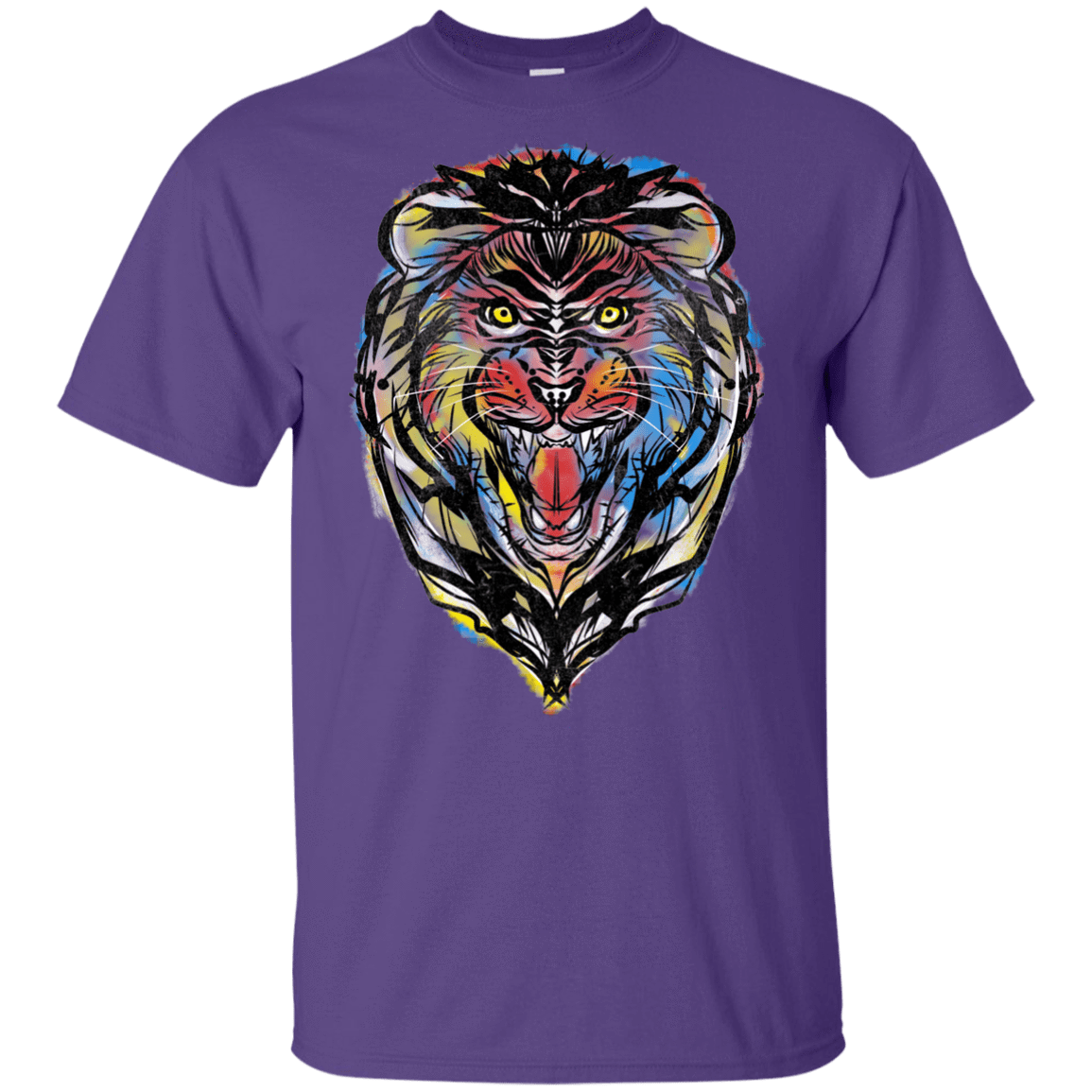 T-Shirts Purple / YXS Stencil Lion Youth T-Shirt