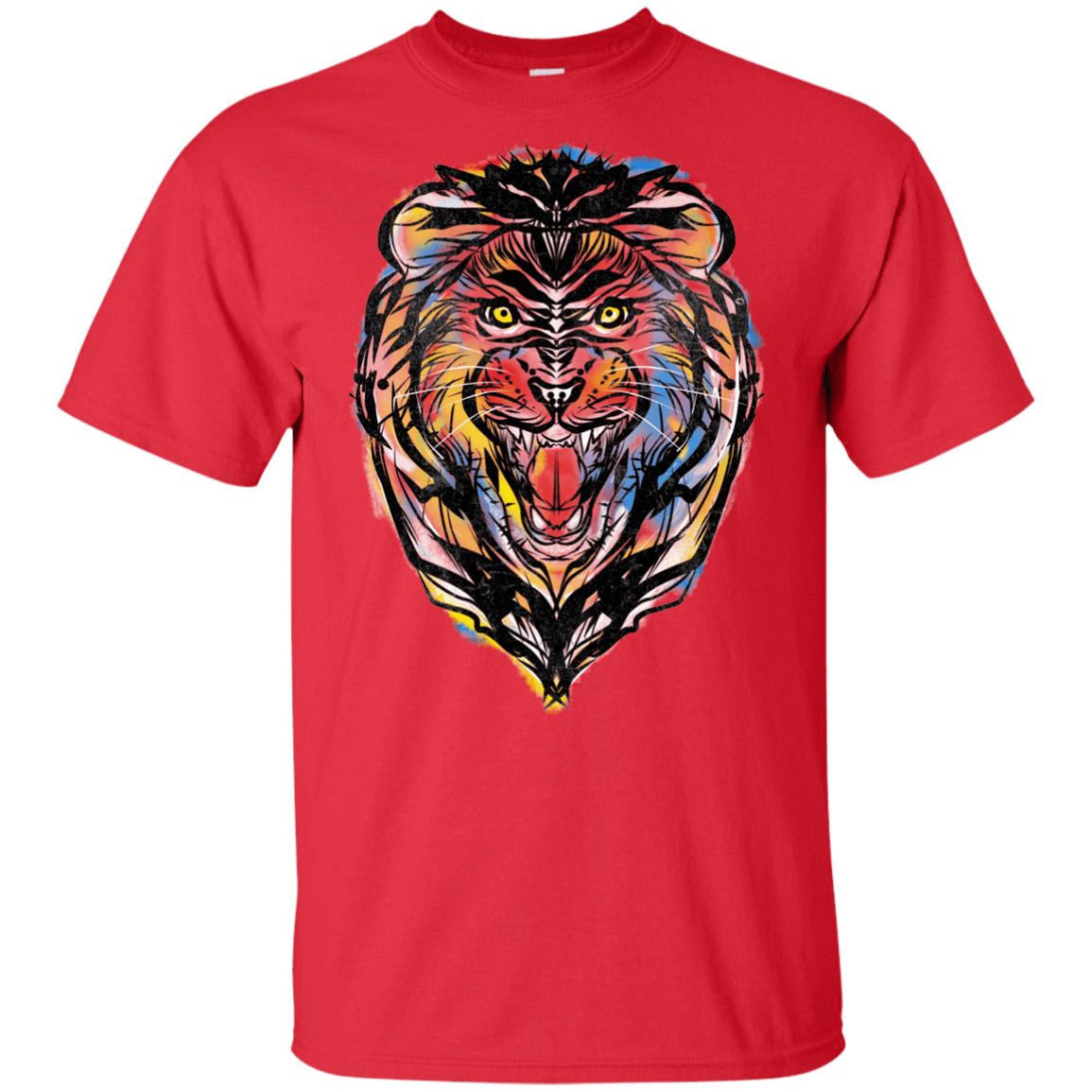 T-Shirts Red / YXS Stencil Lion Youth T-Shirt