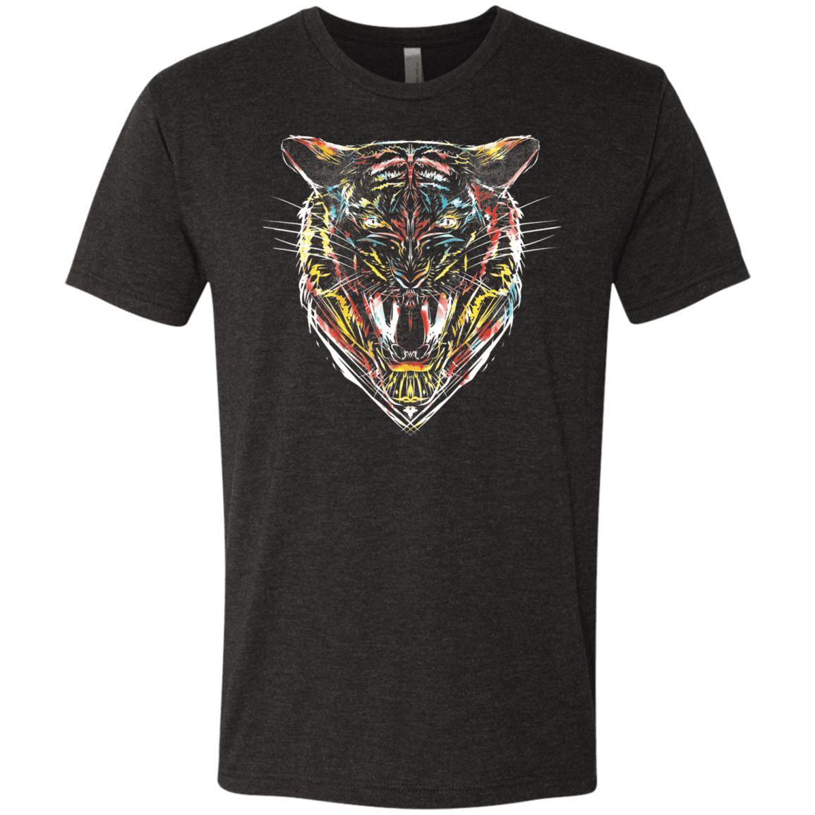 T-Shirts Vintage Black / S Stencil Tiger Men's Triblend T-Shirt