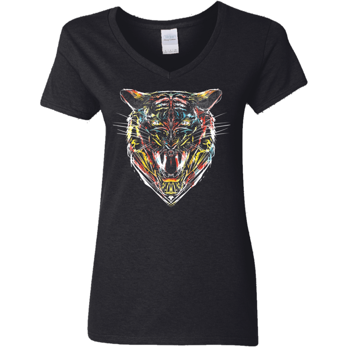 Stencil Tiger Women's V-Neck T-Shirt