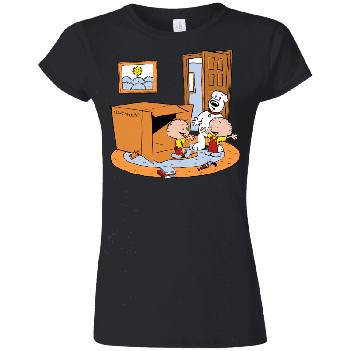 T-Shirts Black / S Stewie and Brian Junior Slimmer-Fit T-Shirt
