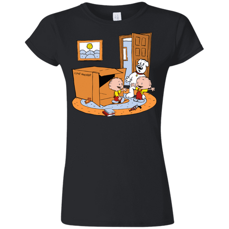 T-Shirts Black / S Stewie and Brian Junior Slimmer-Fit T-Shirt