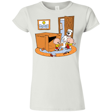 T-Shirts White / S Stewie and Brian Junior Slimmer-Fit T-Shirt