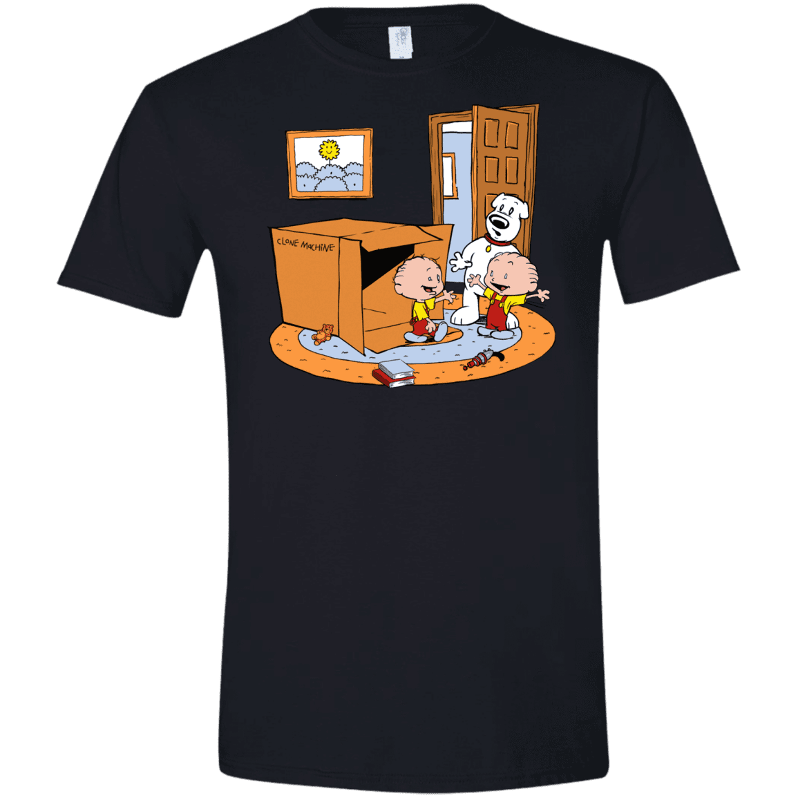 T-Shirts Black / X-Small Stewie and Brian Men's Semi-Fitted Softstyle