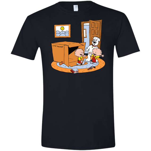 T-Shirts Black / X-Small Stewie and Brian Men's Semi-Fitted Softstyle