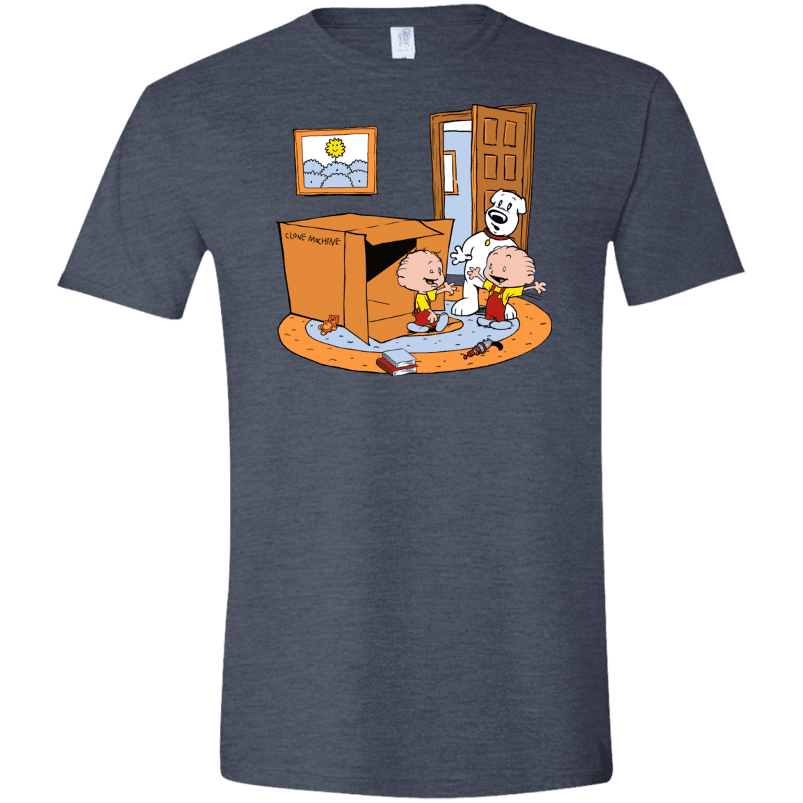 T-Shirts Heather Navy / S Stewie and Brian Men's Semi-Fitted Softstyle