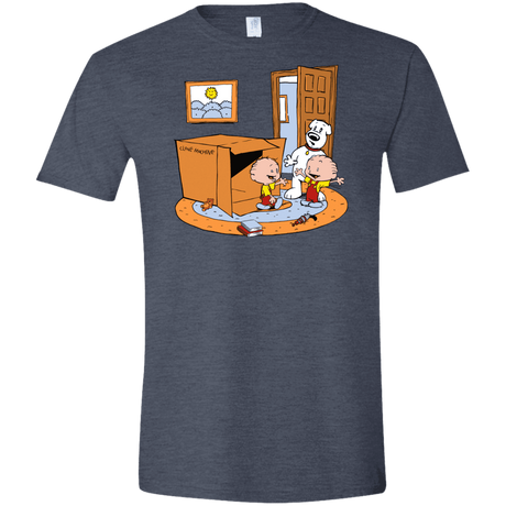 T-Shirts Heather Navy / S Stewie and Brian Men's Semi-Fitted Softstyle