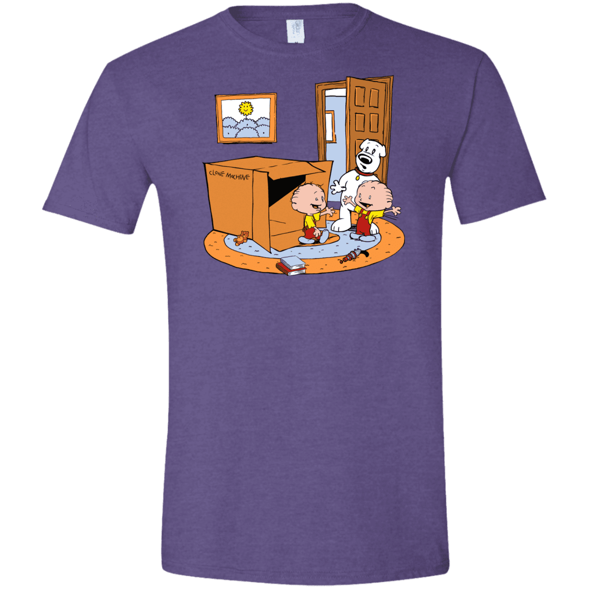 T-Shirts Heather Purple / S Stewie and Brian Men's Semi-Fitted Softstyle