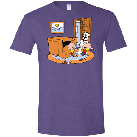 T-Shirts Heather Purple / S Stewie and Brian Men's Semi-Fitted Softstyle