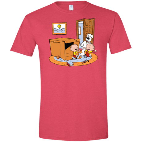 T-Shirts Heather Red / S Stewie and Brian Men's Semi-Fitted Softstyle