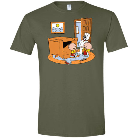 T-Shirts Military Green / S Stewie and Brian Men's Semi-Fitted Softstyle