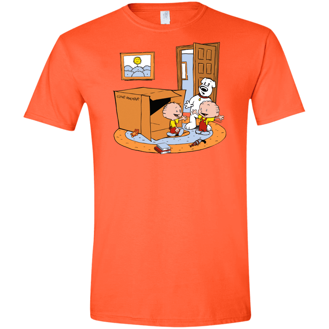 T-Shirts Orange / S Stewie and Brian Men's Semi-Fitted Softstyle