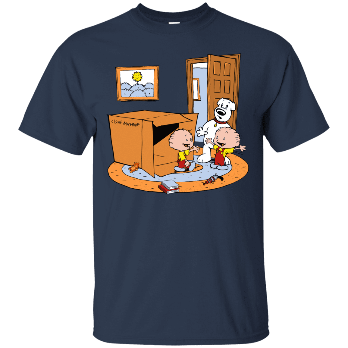 T-Shirts Navy / S Stewie and Brian T-Shirt