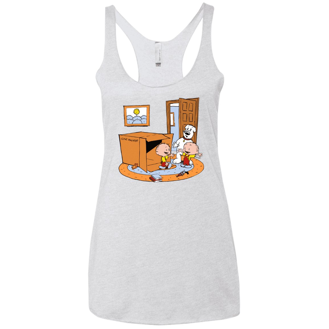 T-Shirts Heather White / X-Small Stewie and Brian Women's Triblend Racerback Tank