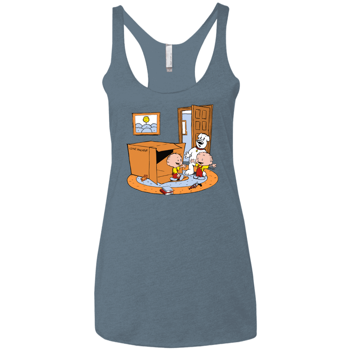 T-Shirts Indigo / X-Small Stewie and Brian Women's Triblend Racerback Tank