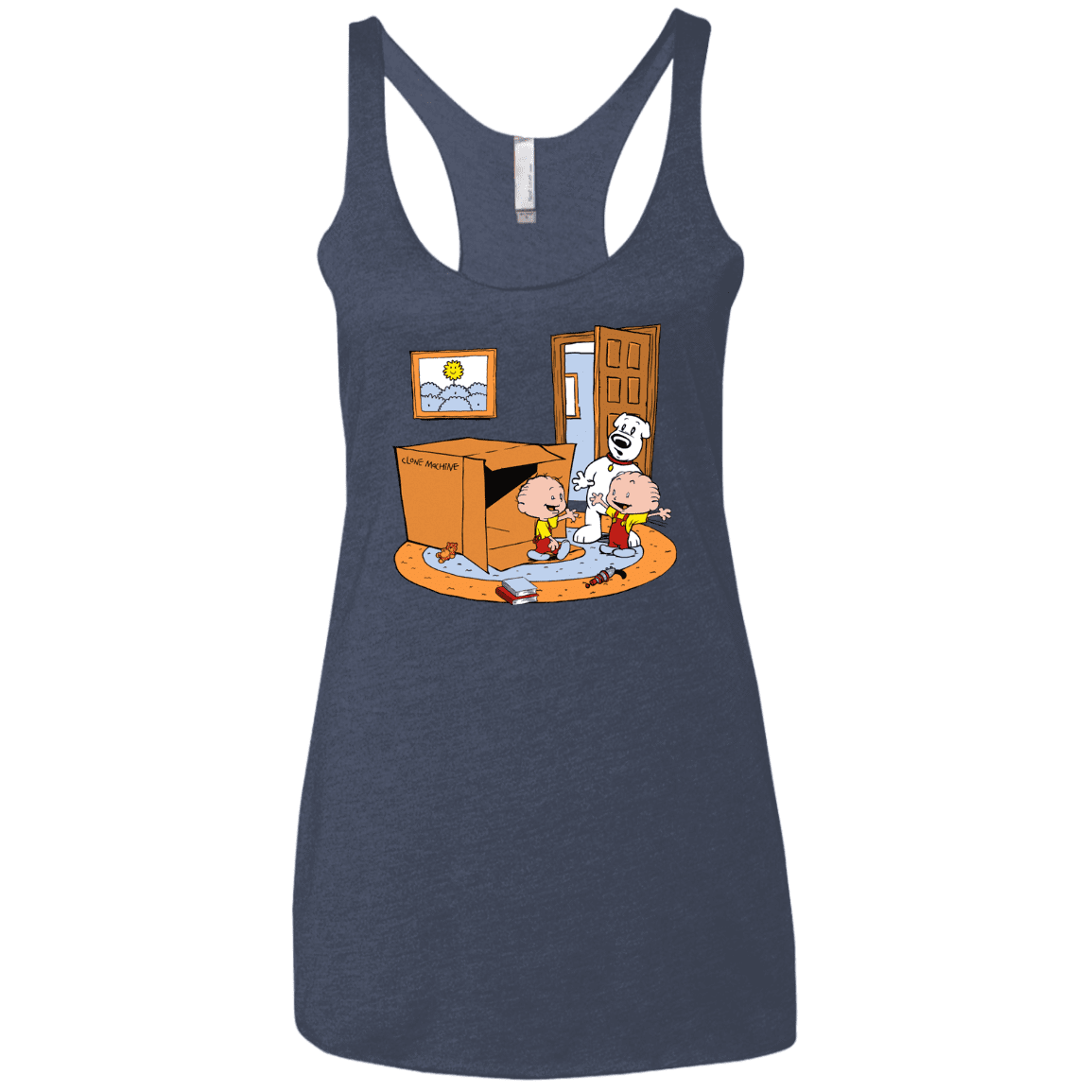 T-Shirts Vintage Navy / X-Small Stewie and Brian Women's Triblend Racerback Tank