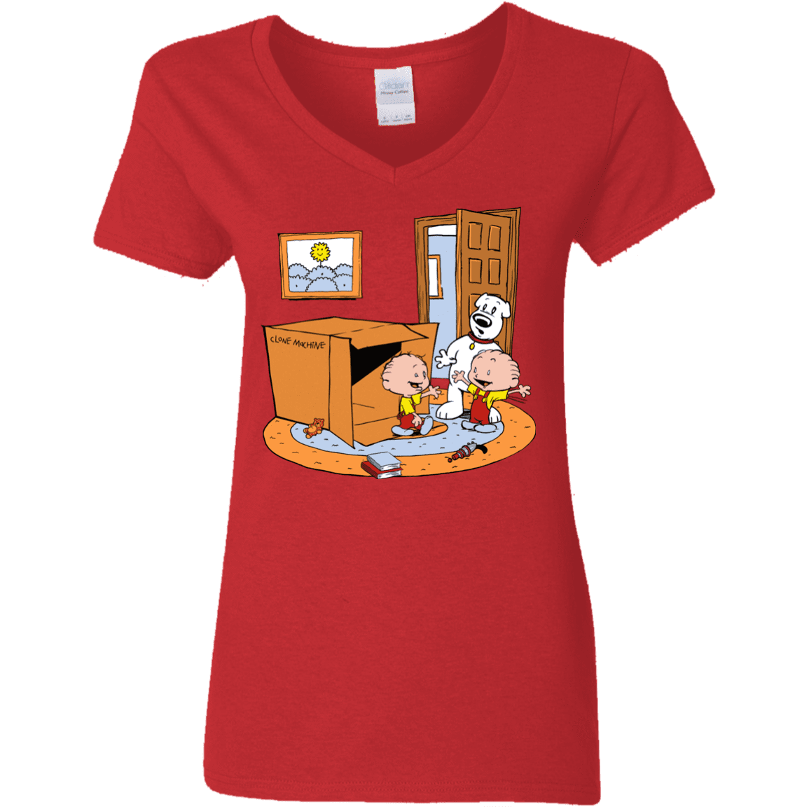 T-Shirts Red / S Stewie and Brian Women's V-Neck T-Shirt