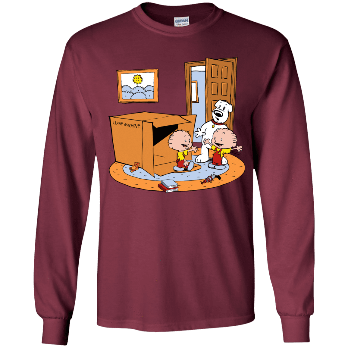 T-Shirts Maroon / YS Stewie and Brian Youth Long Sleeve T-Shirt