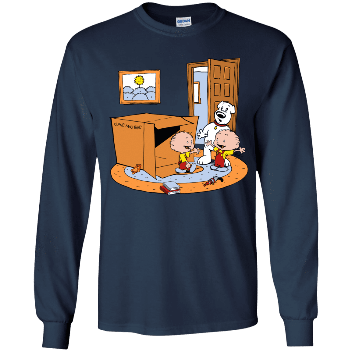 T-Shirts Navy / YS Stewie and Brian Youth Long Sleeve T-Shirt