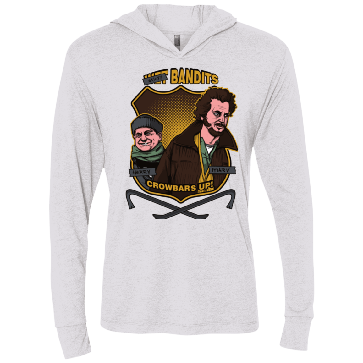 T-Shirts Heather White / X-Small Sticky Bandits Triblend Long Sleeve Hoodie Tee