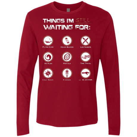 T-Shirts Cardinal / Small Still Waiting Men's Premium Long Sleeve