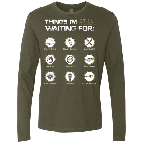 T-Shirts Military Green / Small Still Waiting Men's Premium Long Sleeve